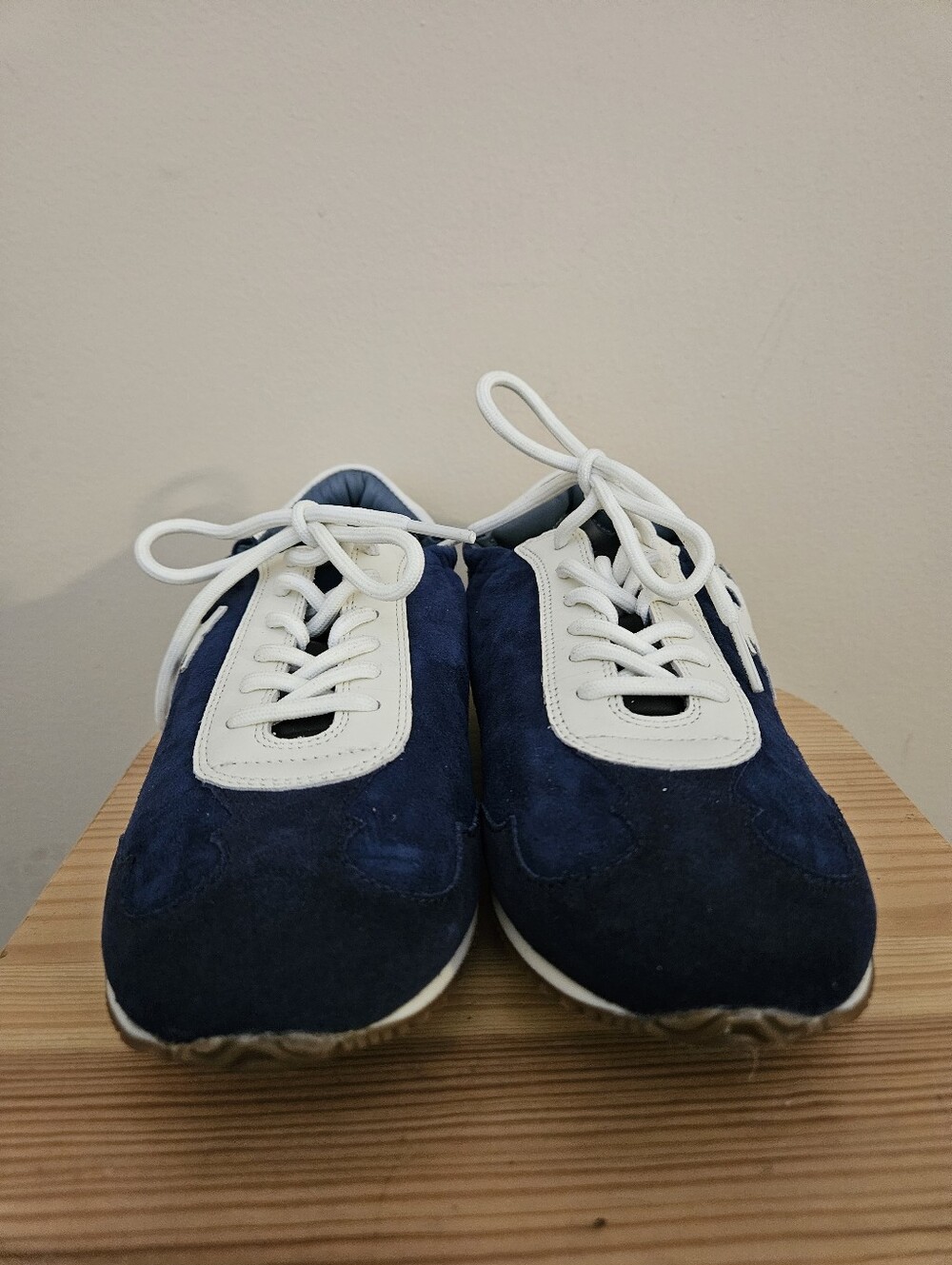 Tory Burch Women's Navy and White  Lace-Up Sneakers, Size 7